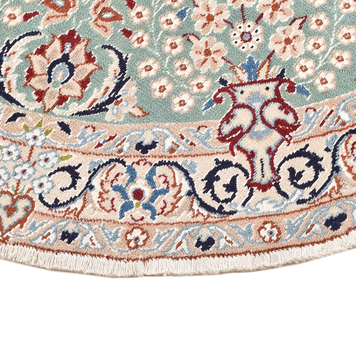 Perserteppich - Nain - Royal rund  - 139 x 139 cm - hellgrün