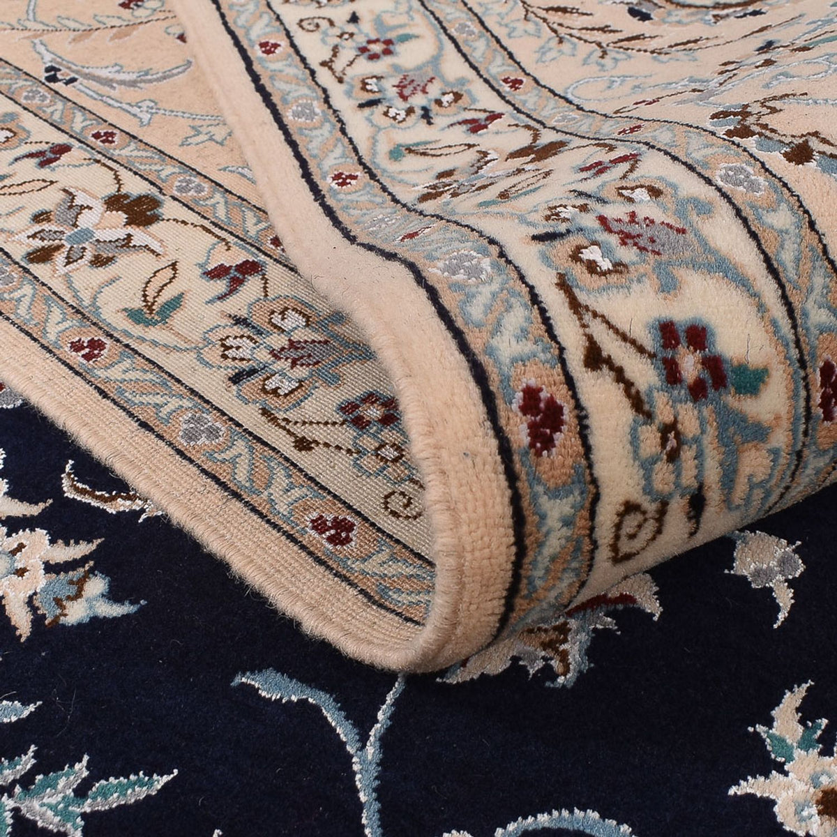 Perserteppich - Nain - Premium quadratisch  - 206 x 206 cm - dunkelblau