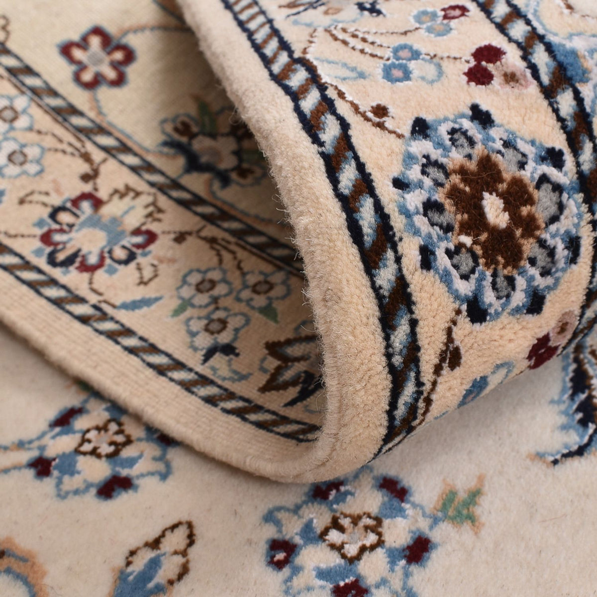 Perserteppich - Nain - Royal - 108 x 71 cm - hellgrau