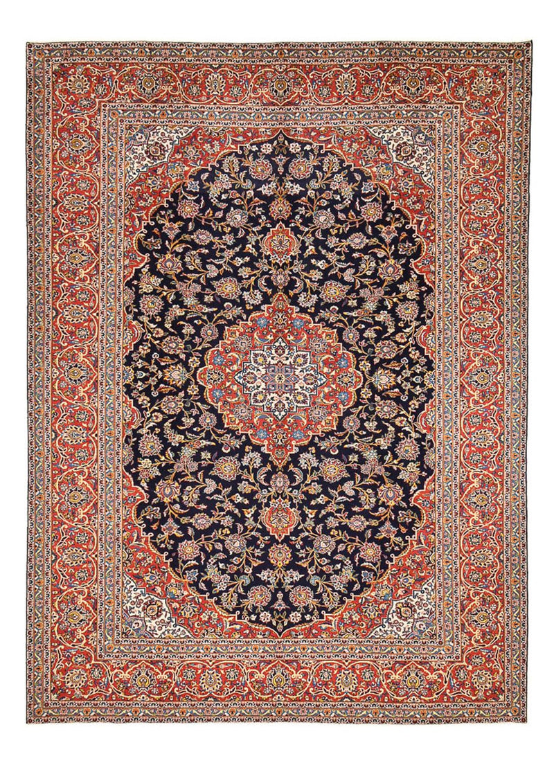 Perserteppich - Keshan - 398 x 295 cm - dunkelblau