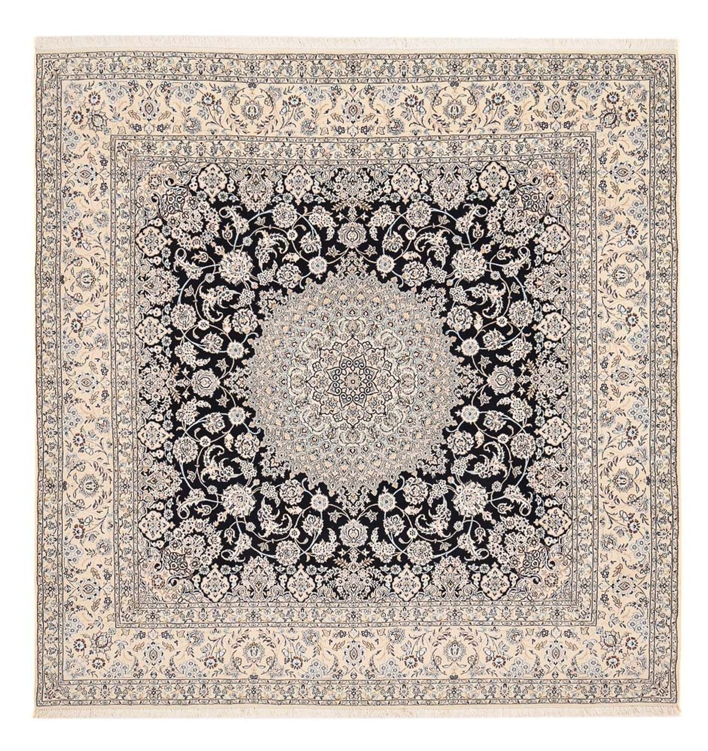 Perserteppich - Nain - Royal quadratisch  - 310 x 305 cm - dunkelblau