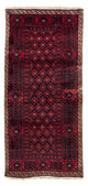 Belutsch Teppich 222 x 110 cm - dunkelrot
