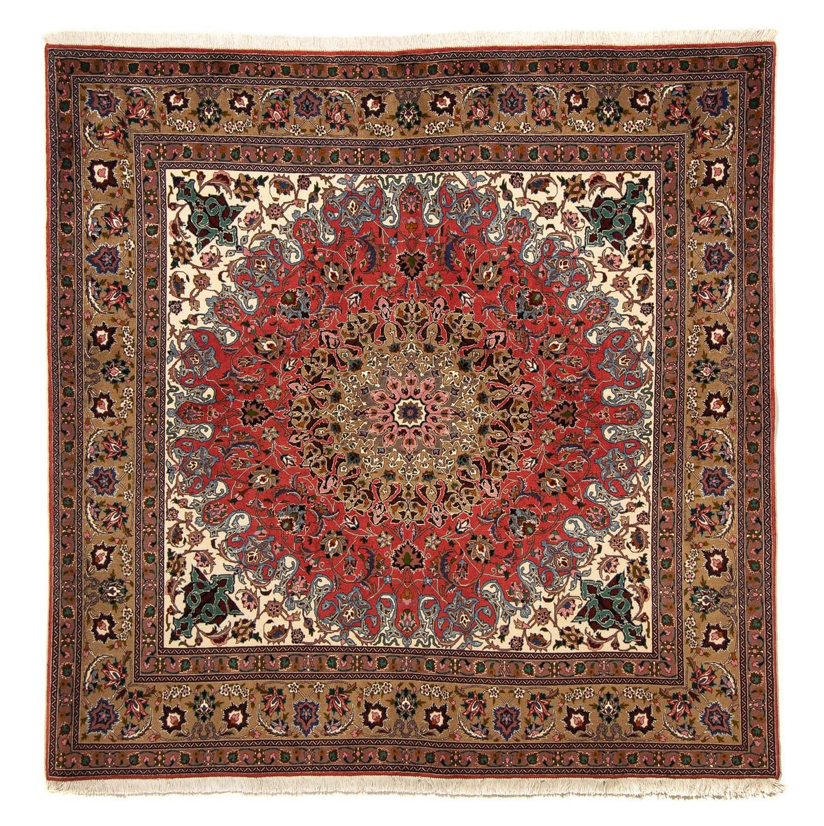 Perserteppich - Täbriz - Royal 202 x 200 cm Quadratischer Teppich