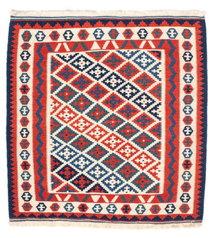 Kelim Teppich - Oriental 104 x 100 cm - mehrfarbig
