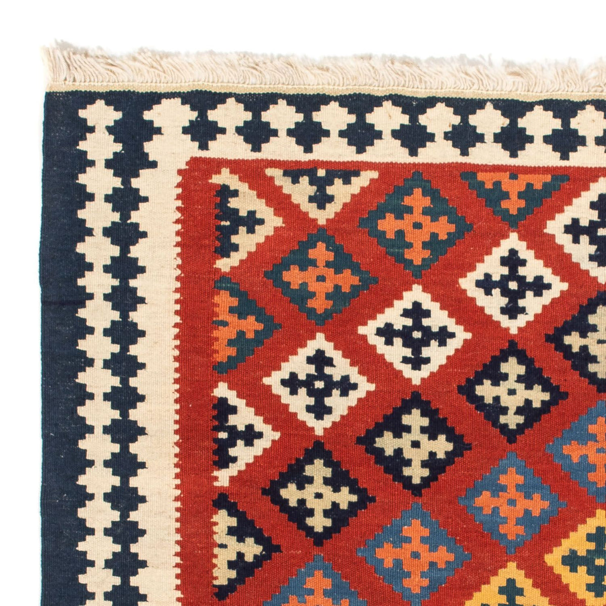 Kelim Teppich - Oriental 105 x 103 cm - dunkelrot