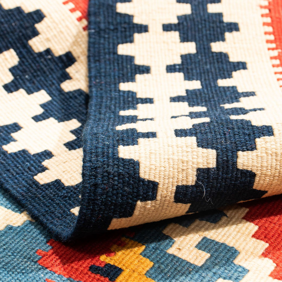 Kelim Teppich - Oriental 105 x 103 cm - dunkelrot