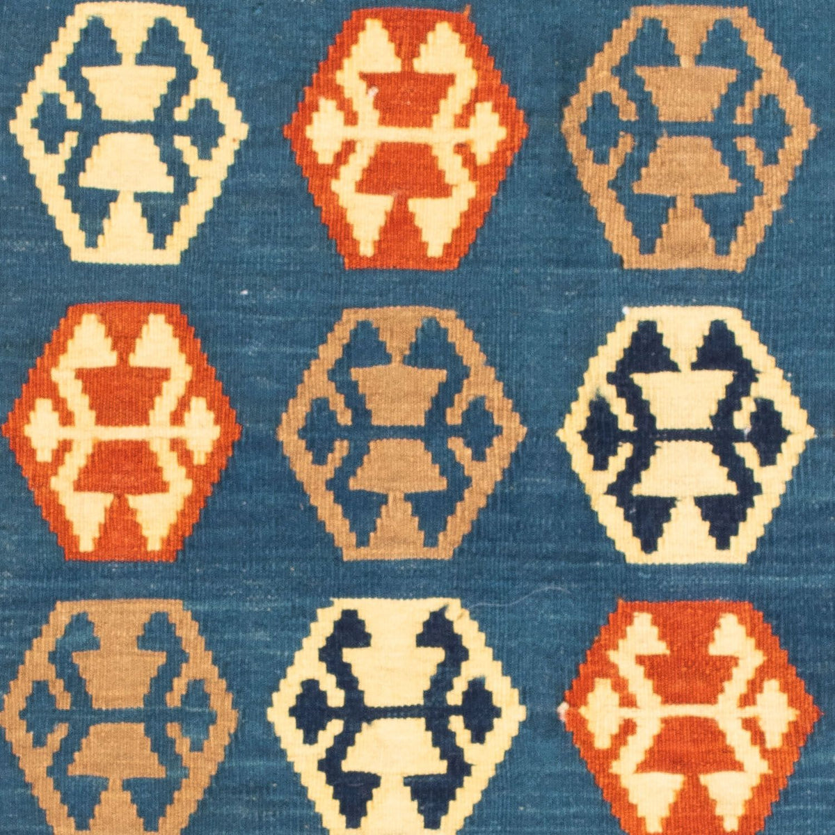 Kelim Teppich - Oriental 102 x 95 cm - dunkelblau