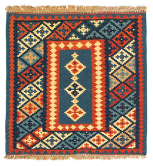 Kelim Teppich - Oriental 100 x 100 cm - dunkelblau