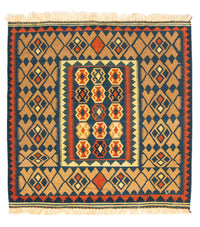 Kelim Teppich - Oriental 100 x 98 cm - dunkelblau