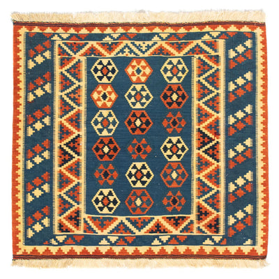 Kelim Teppich - Oriental 103 x 105 cm - dunkelblau