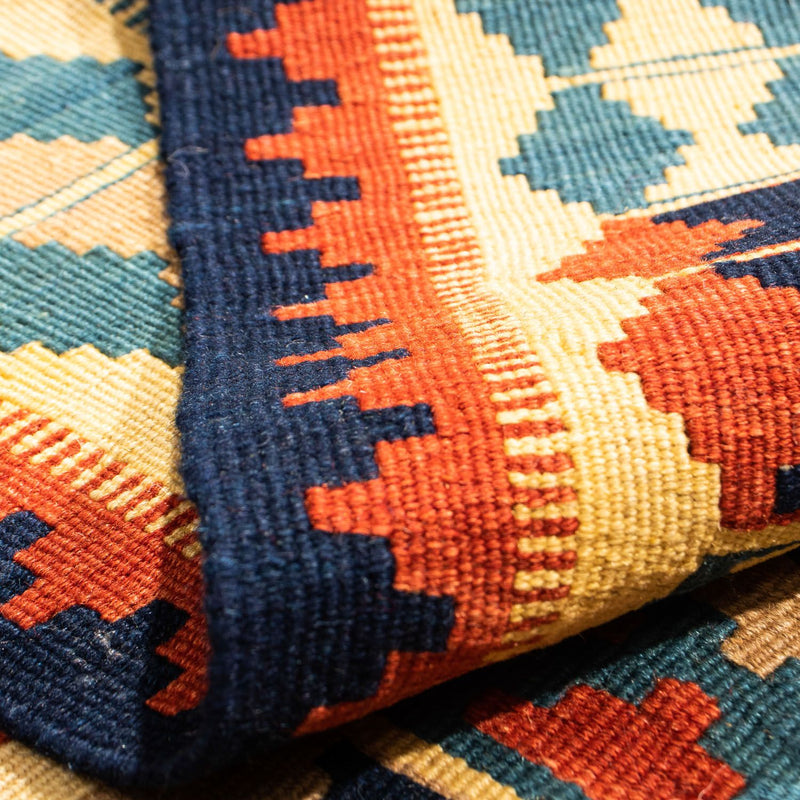 Kelim Teppich - Oriental 100 x 100 cm - blau