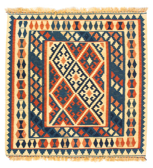 Kelim Teppich - Oriental 106 x 100 cm - mehrfarbig