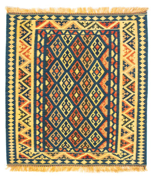 Kelim Teppich - Oriental 107 x 100 cm - dunkelblau