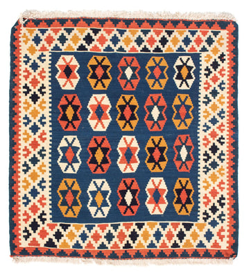 Kelim Teppich - Oriental 103 x 100 cm - dunkelblau