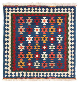 Kelim Teppich - Oriental 103 x 100 cm - dunkelblau