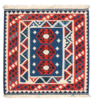 Kelim Teppich - Oriental 105 x 104 cm - dunkelblau