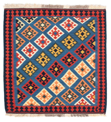 Kelim Teppich - Oriental 110 x 107 cm - blau