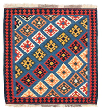 Kelim Teppich - Oriental 110 x 107 cm - blau