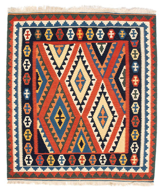 Kelim Teppich - Oriental 114 x 102 cm - rot