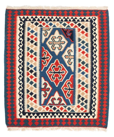 Kelim Teppich - Oriental 110 x 125 cm - blau