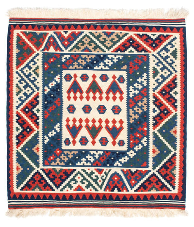 Kelim Teppich - Oriental 102 x 117 cm - dunkelblau