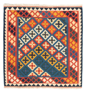 Kelim Teppich - Oriental 104 x 100 cm - dunkelblau