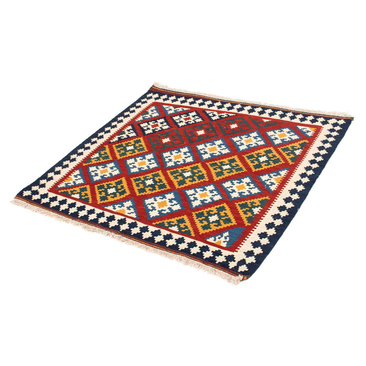 Kelim Teppich - Oriental 100 x 97 cm - dunkelrot