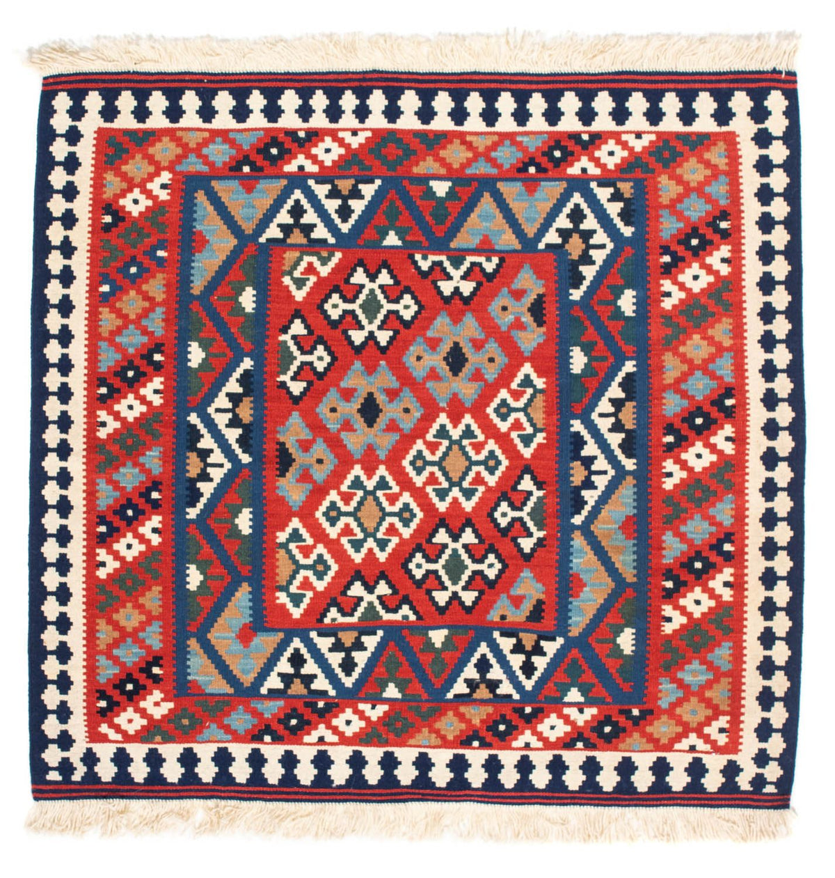 Kelim Teppich - Oriental 108 x 101 cm - rot