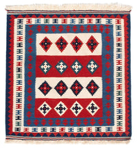 Kelim Teppich - Oriental 106 x 103 cm - blau