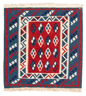 Kelim Teppich - Oriental 104 x 100 cm - dunkelblau
