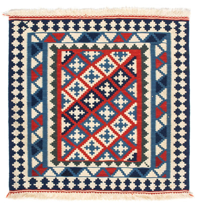 Kelim Teppich - Oriental 100 x 100 cm - blau