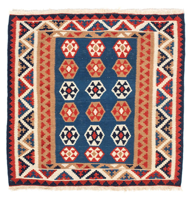 Kelim Teppich - Oriental 104 x 102 cm - blau