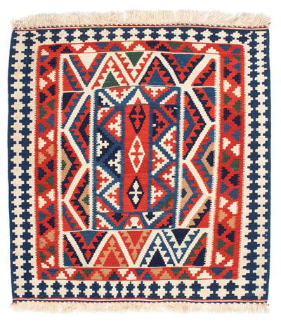 Kelim Teppich - Oriental 105 x 111 cm - rot