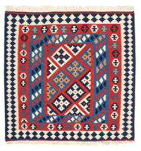 Kelim Teppich - Oriental 103 x 101 cm - rot