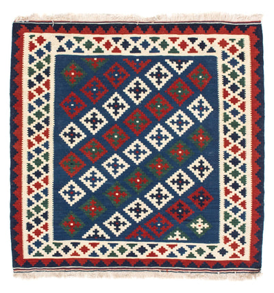 Kelim Teppich - Oriental 100 x 100 cm - dunkelblau