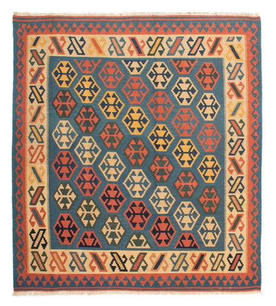 Kelim Teppich - Oriental 198 x 212 cm - blau