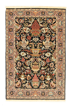 Perserteppich - Ghom 157 x 102 cm - schwarz