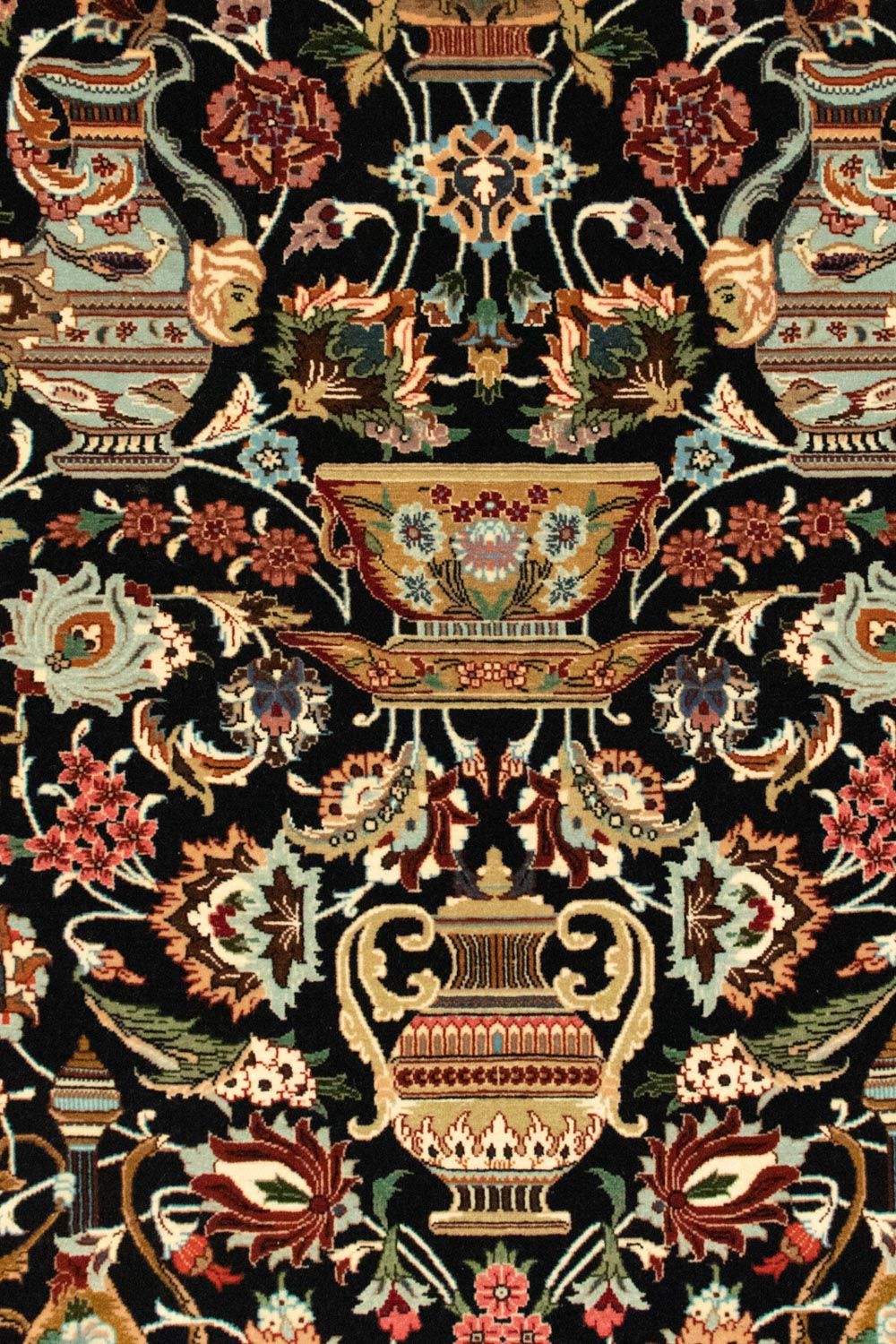 Perserteppich - Ghom 157 x 102 cm - schwarz