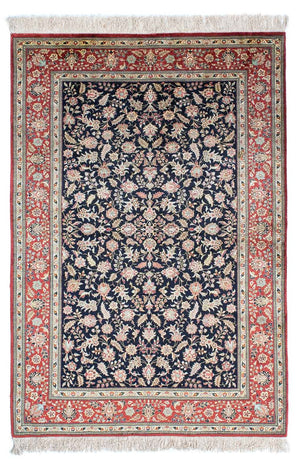 Perserteppich - Ghom 148 x 98 cm - dunkelblau