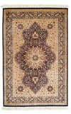 Ghom Teppich 78x118cm - Perserteppich - Rechteckig / Hellbraun / 78 x 118 cm Rechteckig