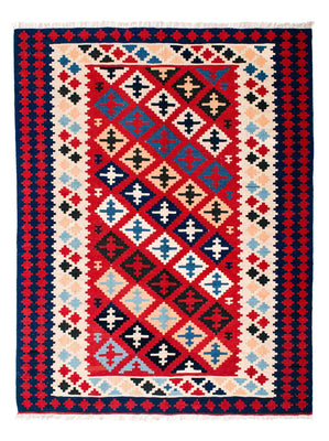Kelim Teppich - Oriental 202 x 153 cm - rot