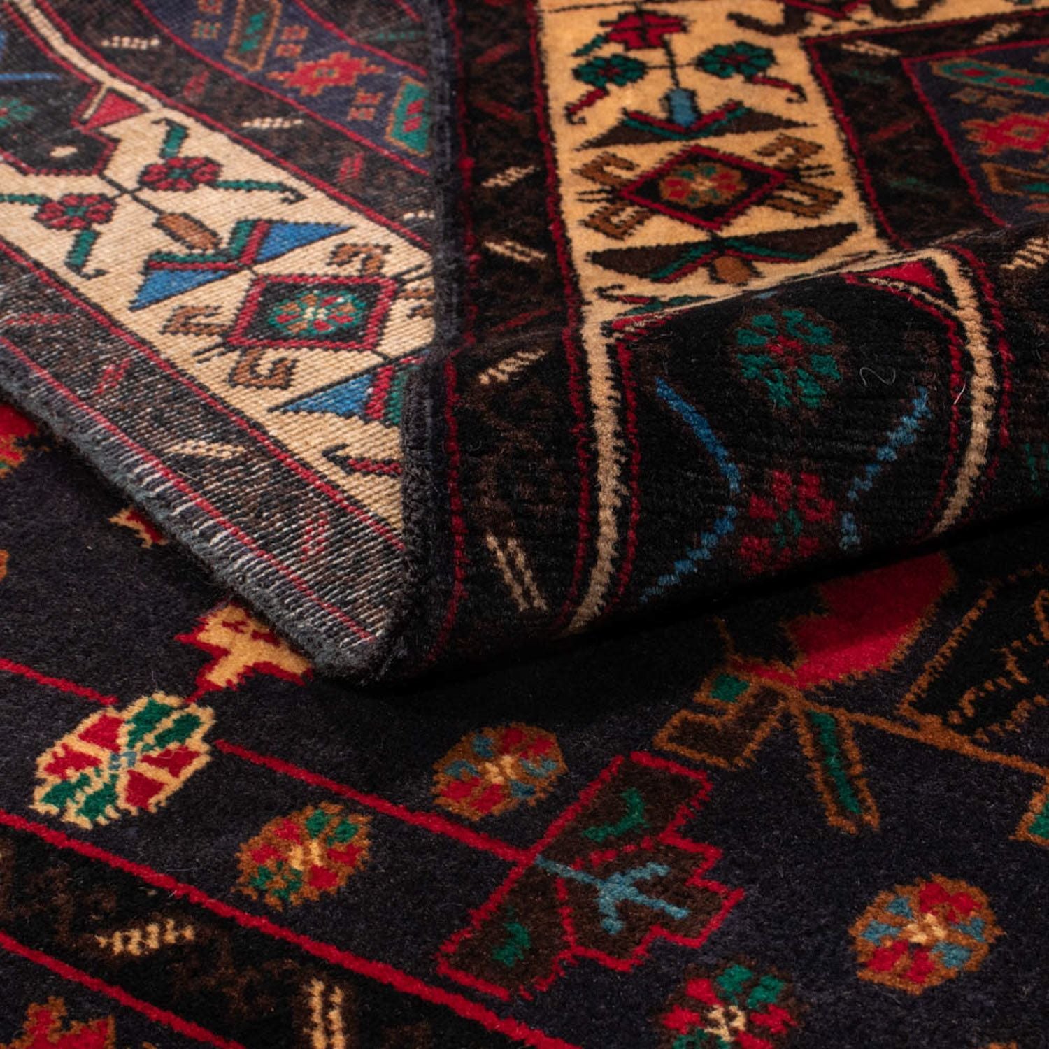 Belutsch Teppich 180 x 115 cm - dunkelblau