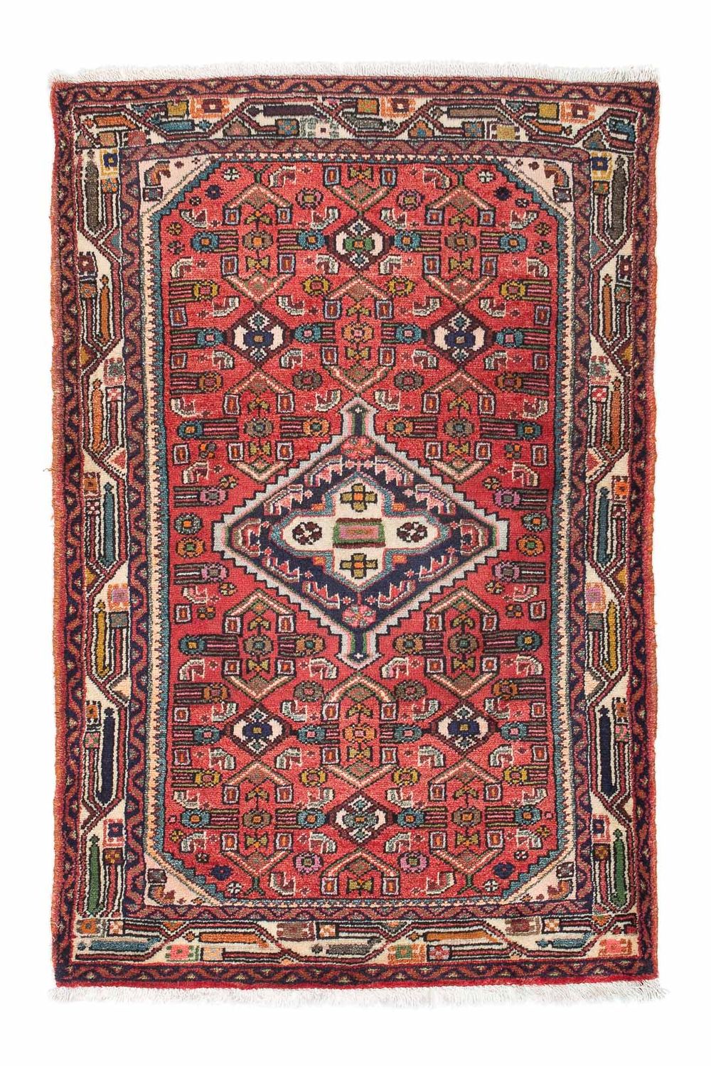 Perserteppich - Nomadic 103 x 83 cm - rot