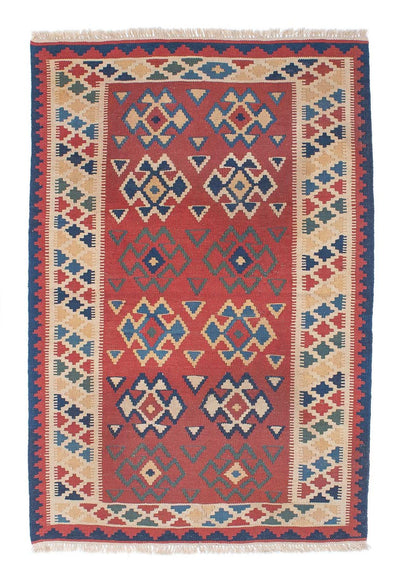 Kelim Teppich - Oriental 105 x 156 cm - dunkelrot