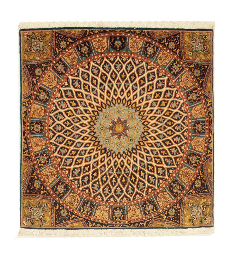 Perserteppich - Täbriz - Royal 100 x 100 cm Quadratischer Teppich