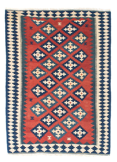 Kelim Teppich - Oriental 106 x 150 cm - dunkelrot