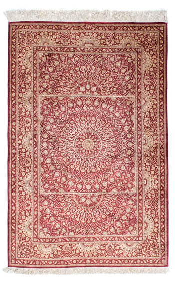 Perserteppich - Ghom 151 x 100 cm - dunkelrot