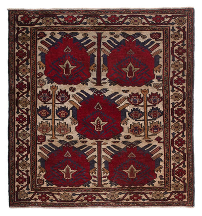 Belutsch Teppich 130x137cm - Orientteppich - hellbraun