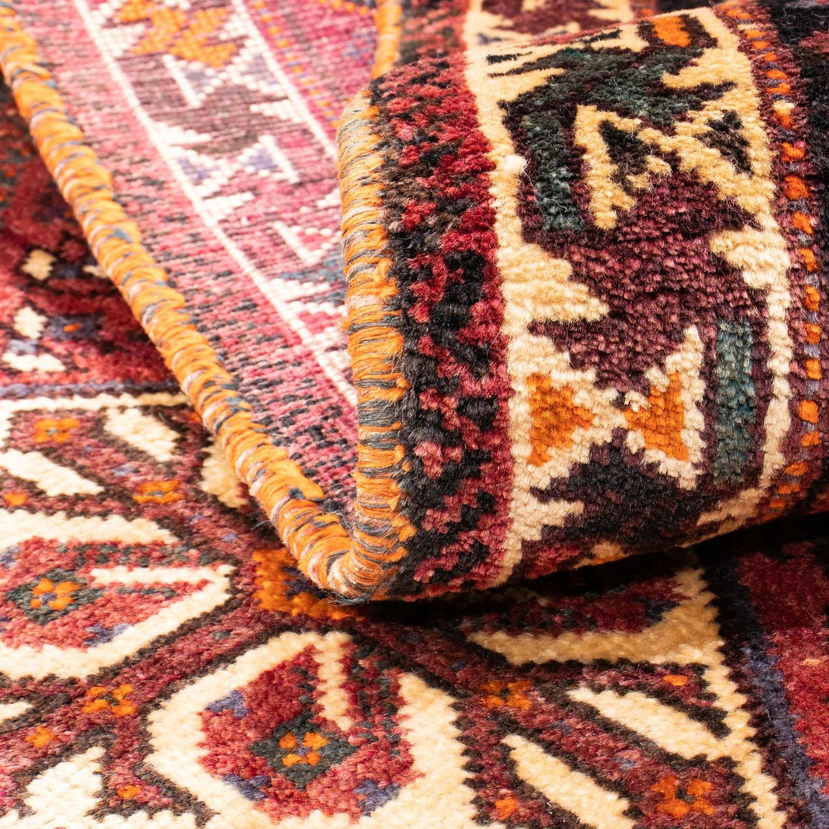 Perserteppich - Nomadic 160 x 110 cm - dunkelrot