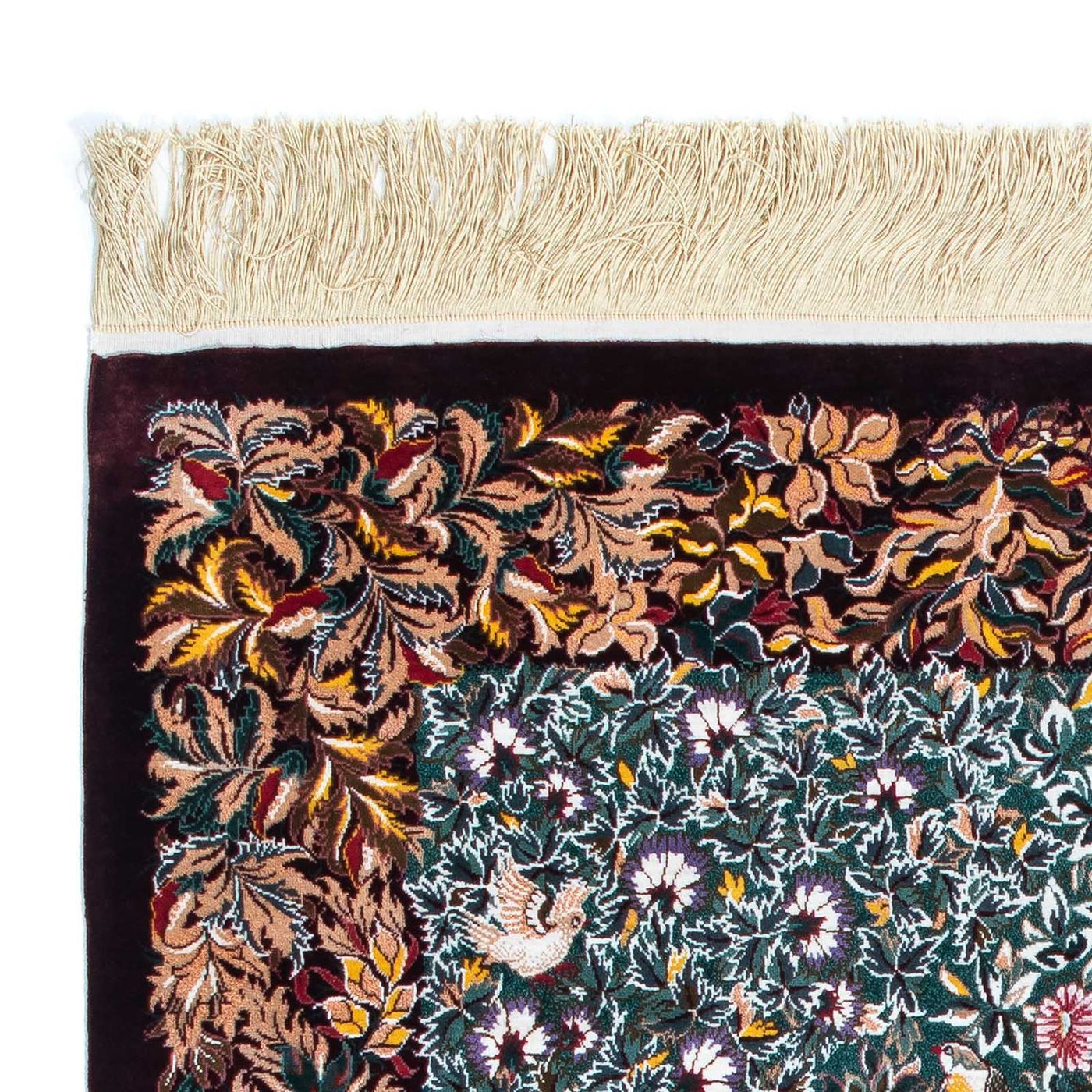 Perserteppich - Ghom 120 x 78 cm - dunkelrot